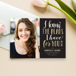 His Plans EDITABLE COLOR Graduation Announcement