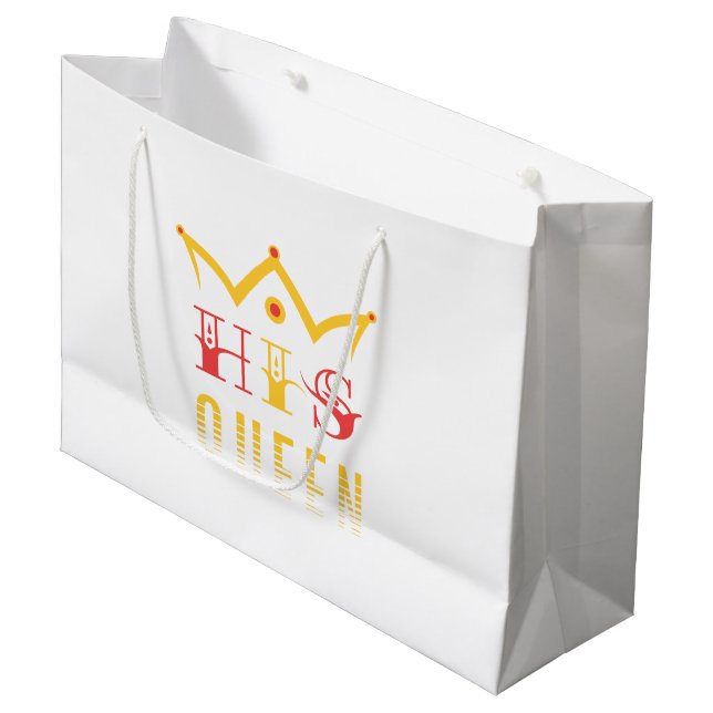 His Queen Large Gift Bag (Front Angled)