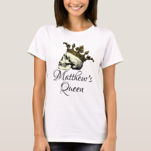 His Queen Skull with Gold Crown T-Shirt