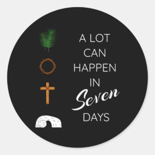 His Risen Palm Sunday Holy Week Friday Easter Classic Round Sticker