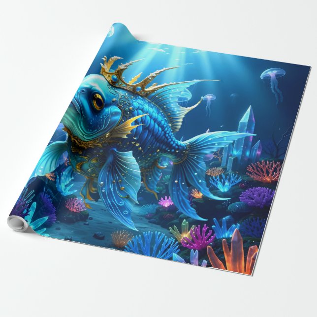 His Royal Fishness  Wrapping Paper (Unrolled)