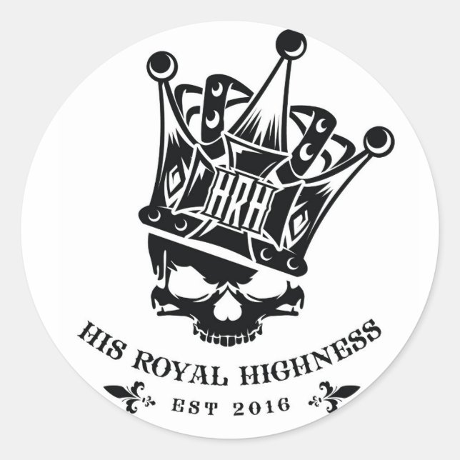His Royal Highness Logo Classic Round Sticker (Front)