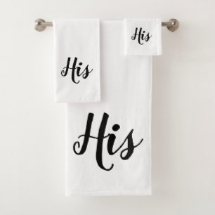 His Script Monogram Bath Towel Set