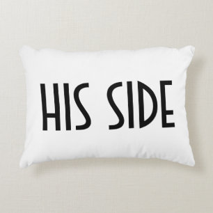 His Side of the Bed Text Accent Pillow