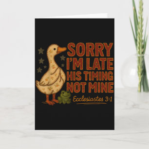 His Timing Not Mine Duck Frog Verse Funny Farm Ret Card