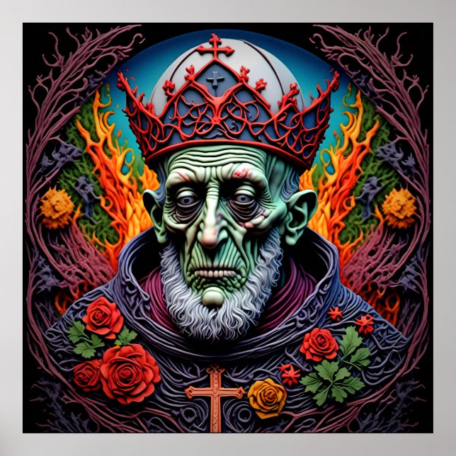 His Unholiness, Zombie Pope Poster (Front)