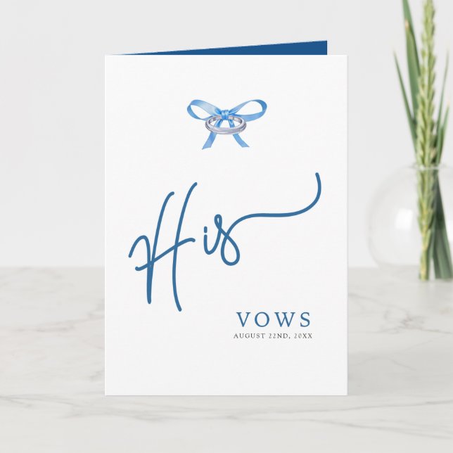 His Vow Book - Ring Design Wedding Keepsake Announcement (Front)