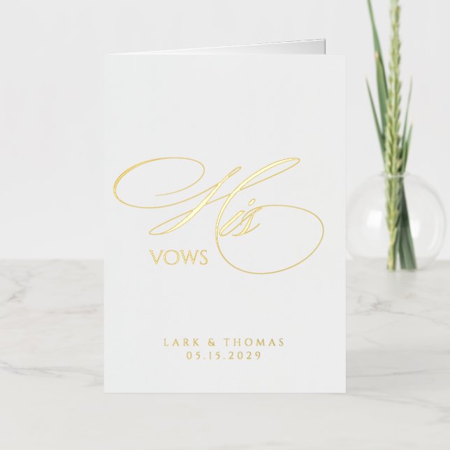 His Vows Foil Greeting Card (Front)