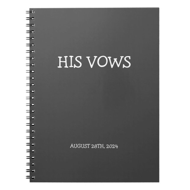 HIS VOWS NOTEBOOK (Front)