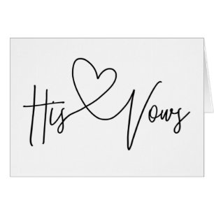 His Vows Wedding Day Heart Card