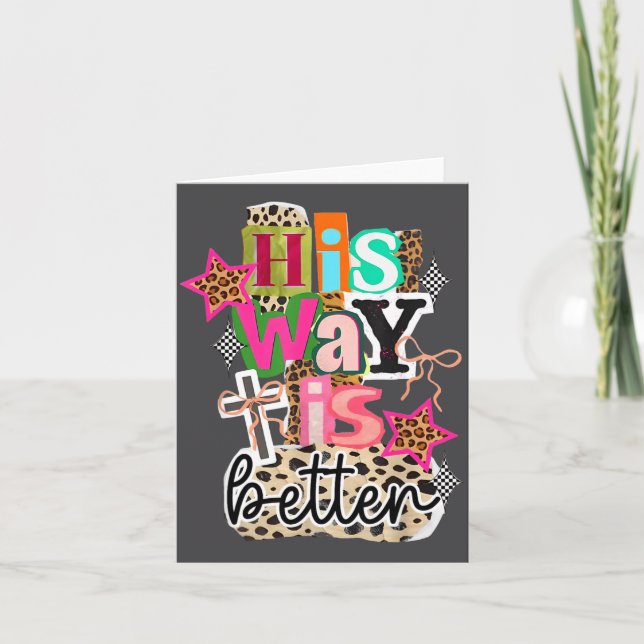 His Way Is Better Leopard Christian Jesus Bible Ve Card (Front)