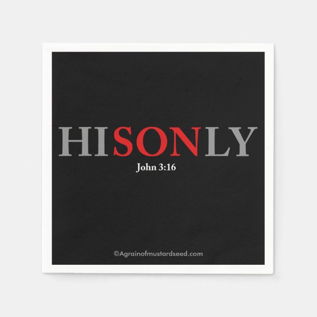 HISONLY John 3:16 Napkin (Front)