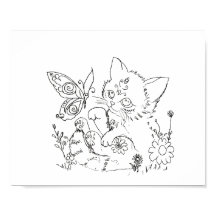 Hispanic  folk art kitten colour page