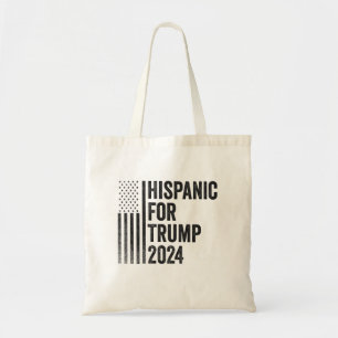 Hispanic For Trump 2024 American Patriotic Flag Tote Bag
