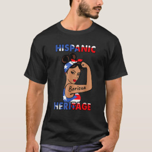 Hispanic Heritage Boricua Women Flag Puerto Rico T-Shirt