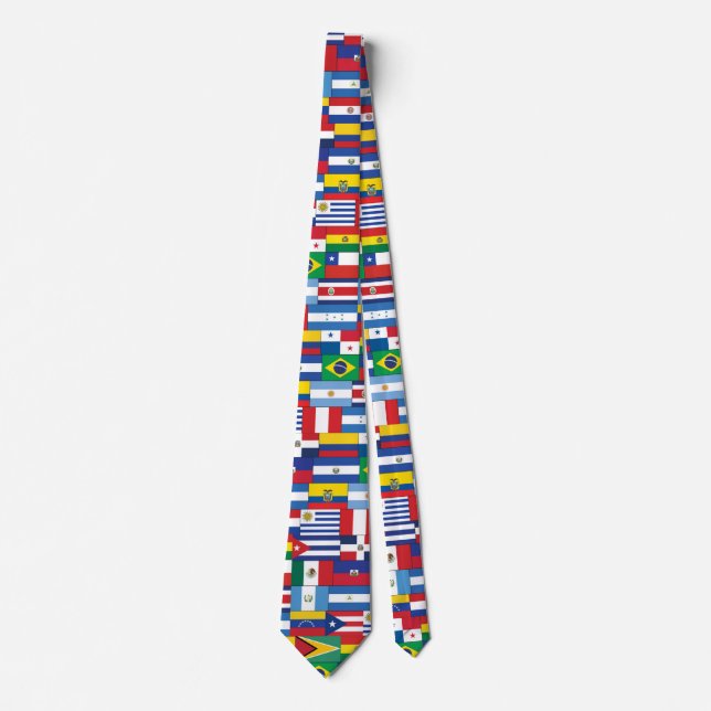 Hispanic Heritage Flag Tie Latin American Necktie (Front)