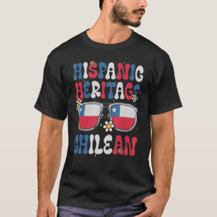 Hispanic Heritage Groovy Chilean Chile Flag Pride T-Shirt