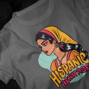 Hispanic Heritage Hand Drawn Hispana T-Shirt