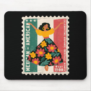Hispanic Heritage Mexican American Floral Dancer W Mouse Pad