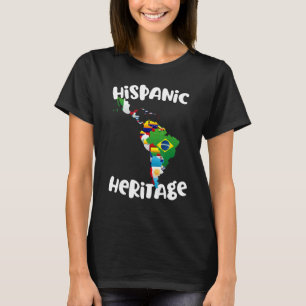 Hispanic Heritage Month All Countries Flag Inspira T-Shirt