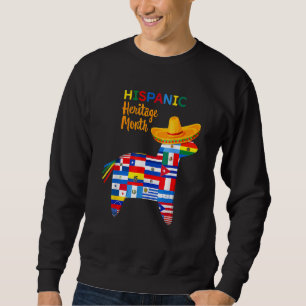 Hispanic Heritage Month All Countries Flags Piñat Sweatshirt