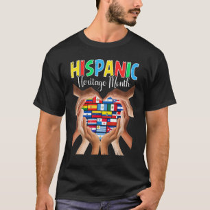 Hispanic Heritage Month All Countries Heart Hands  T-Shirt
