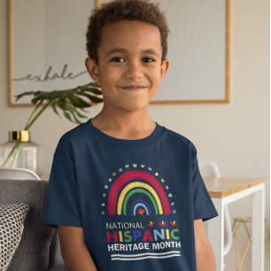  Hispanic Heritage Month Boho Rainbow and Flags   T-Shirt