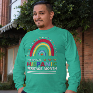 Hispanic Heritage Month Boho Rainbow and Flags T-Shirt