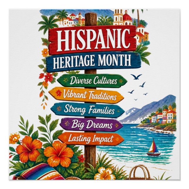 Hispanic Heritage Month Coastal Celebration  Poster (Front)