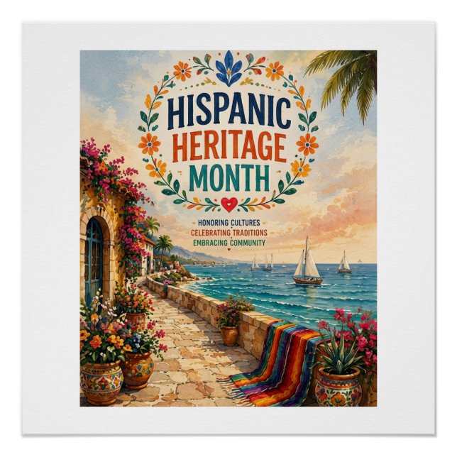 Hispanic Heritage Month Coastal Celebration  Poster (Front)