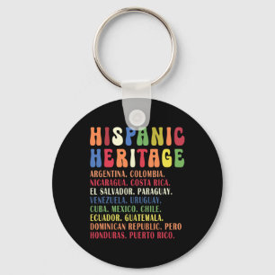 Hispanic Heritage Month Countries Names Tee Keychain