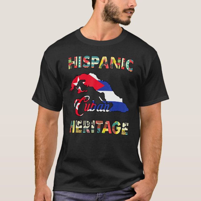 Hispanic Heritage Month Cuban Flag  Cuba T-Shirt (Front)