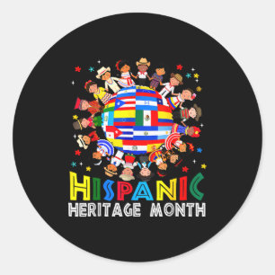 Hispanic Heritage Month Earth Childs Latin Flag Bo Classic Round Sticker
