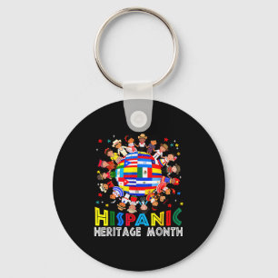 Hispanic Heritage Month Earth Childs Latin Flag Bo Keychain