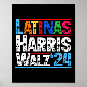 Hispanic Heritage Month Floral Latinas For Harris Poster