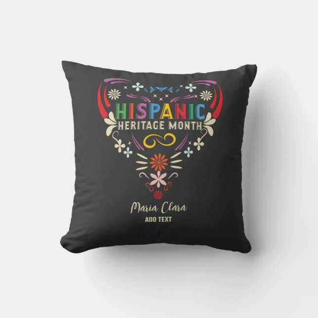 Hispanic Heritage Month Hispanic Americans Latino Throw Pillow (Front)