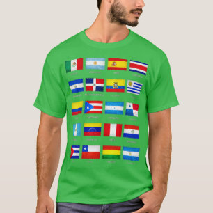 Hispanic Heritage Month Latino All Countries Flags T-Shirt