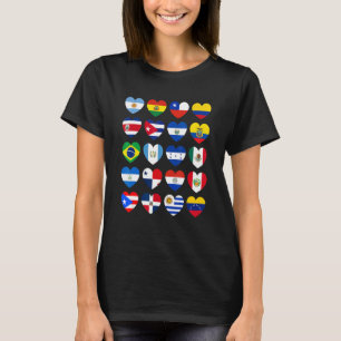 Hispanic Heritage Month Latino All Countries Heart T-Shirt