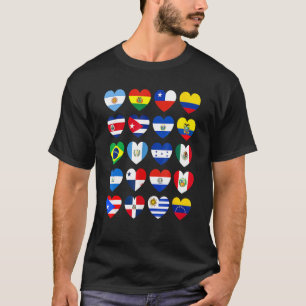 Hispanic Heritage Month Latino All Countries Heart T-Shirt