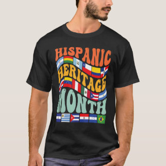 Hispanic Heritage Month Latino Countries Flag Vint T-Shirt