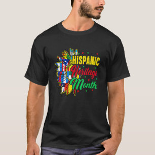 Hispanic Heritage Month Latino Countries Flags Sun T-Shirt