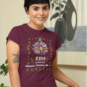 Hispanic Heritage Month Latino Flags sunflower De T-Shirt