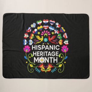 Hispanic Heritage Month National Latino Countries Sherpa Blanket