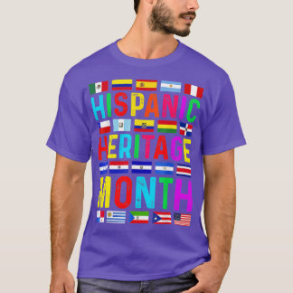 Hispanic Heritage Month National Latino Countries  T-Shirt