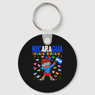 Hispanic Heritage Month Nicaragua Flag Nicaraguan  Keychain