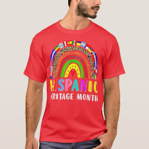 Hispanic Heritage Month Rainbow Latino Countries F T-Shirt