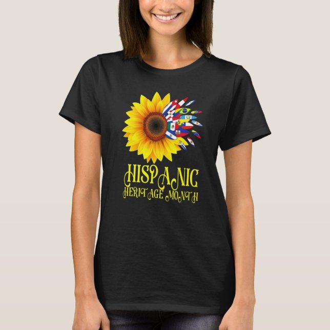 Hispanic Heritage Month Sunflower Hispanic Latino  T-Shirt (Front)