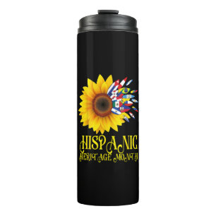 Hispanic Heritage Month Sunflower Latino Americans Thermal Tumbler