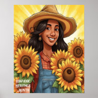 Hispanic Heritage Month Sunflowers Girl Woman