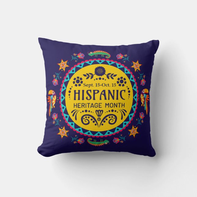 Hispanic Heritage Month Throw Pillow (Front)